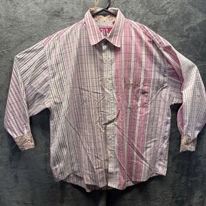 Brooklyn Xpress Shirt Men XL‎ Paisley Flip Plaid Pocket Button Front
